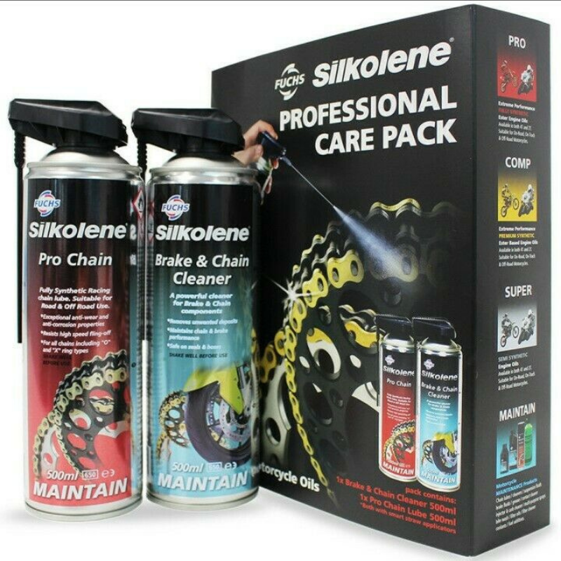 SILKOLENE PROFESSIONAL CARE PACK CHAIN LUBE & BRAKE/CHAIN